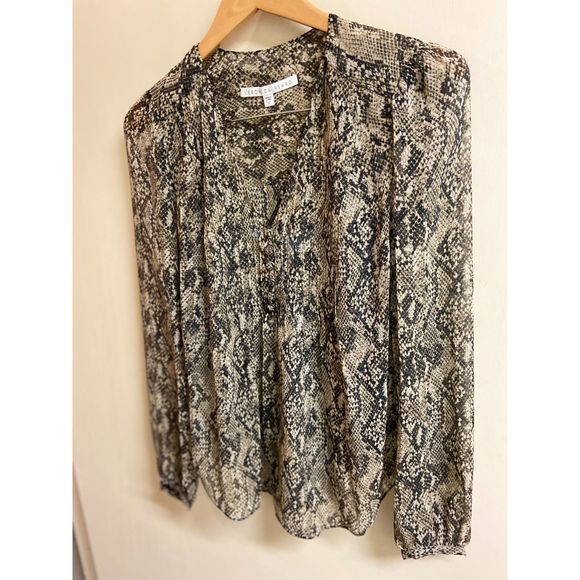 Veronica Beard Lowell Snake Print Silk Blouse - Picture 7 of 13